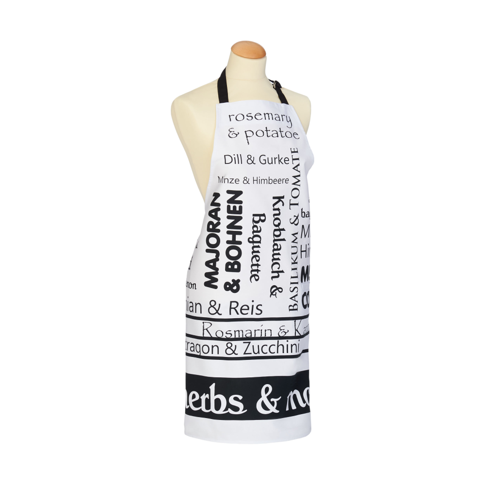 Schürze Herbs & More weiß/schwarz