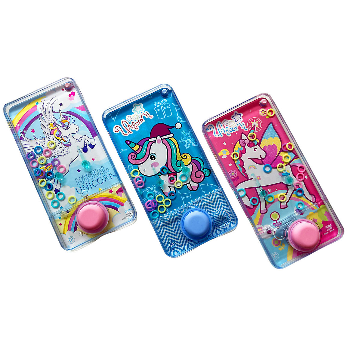 Geduldsspiel mit Wasser, 3-fach sortiert - Einhorn Wasserflipper Unicorn