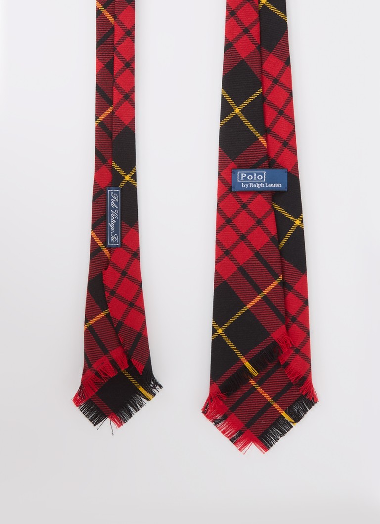 Gravata Ralph Lauren de lã com estampa xadrez.