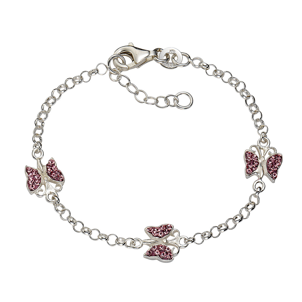 Armband 925 Sterling Silber Kristall pink Kristall Armbänder für Mädchen