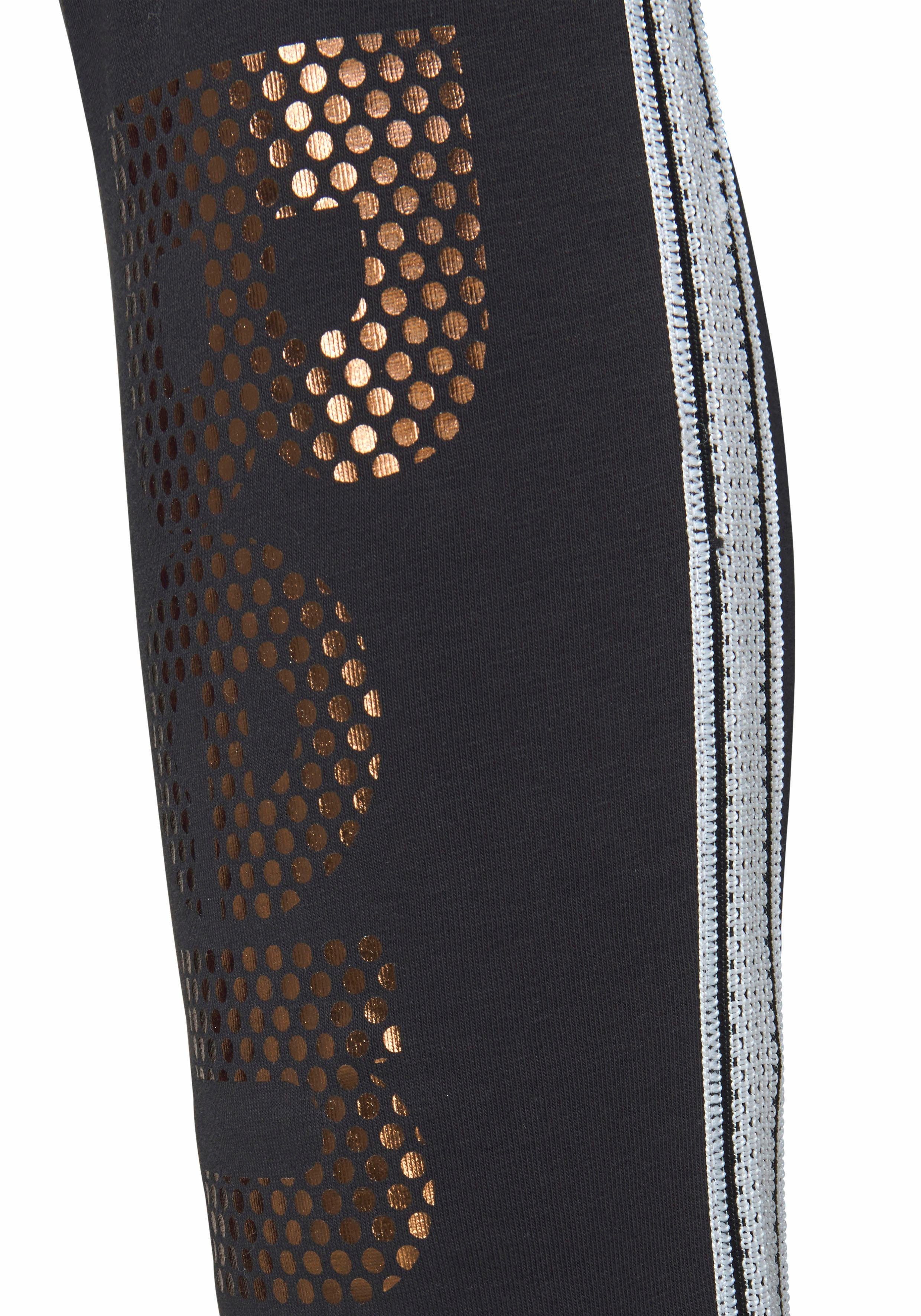 Bench. Leggings mit Logodruck in Metalloptik