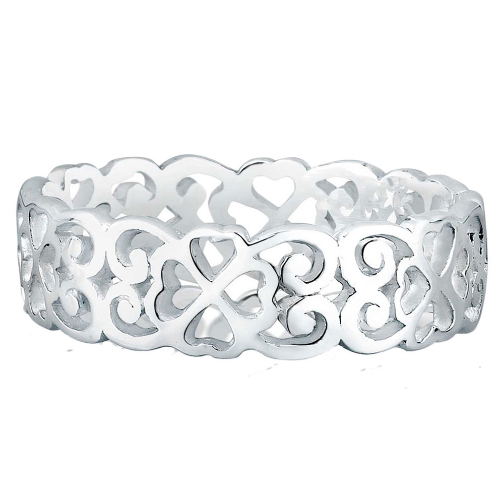 Elli Elli Bague Herz Kleeblatt Ornament Cut Out 925 Silber Bague