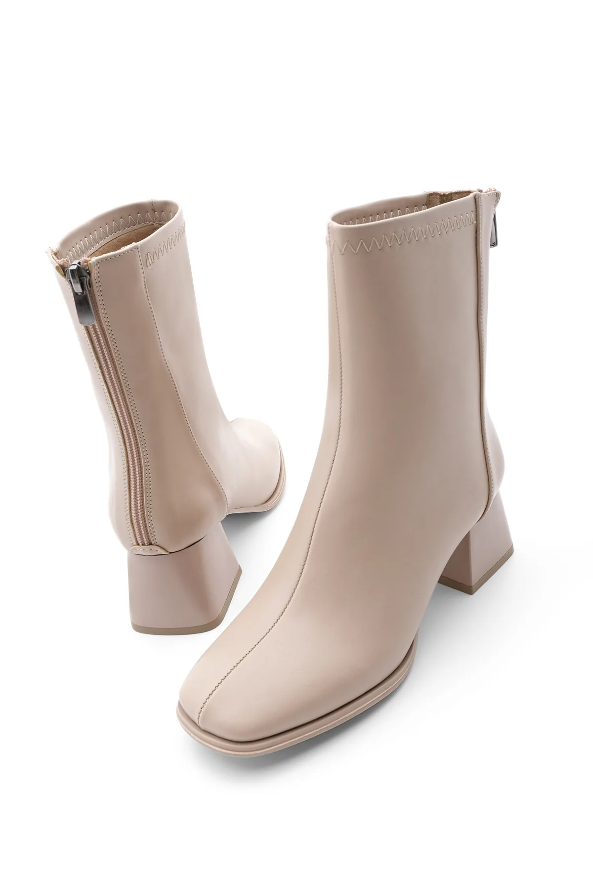 Marjin  Stiefelette - Beige - Blockabsatz