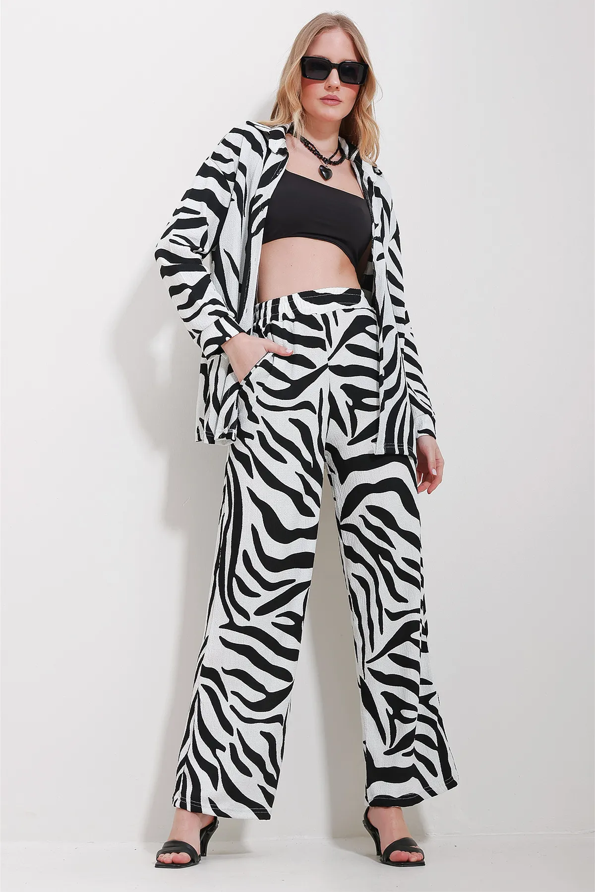 Trend Alaçatı Stili  Zweiteiler - Schwarz - Regular Fit