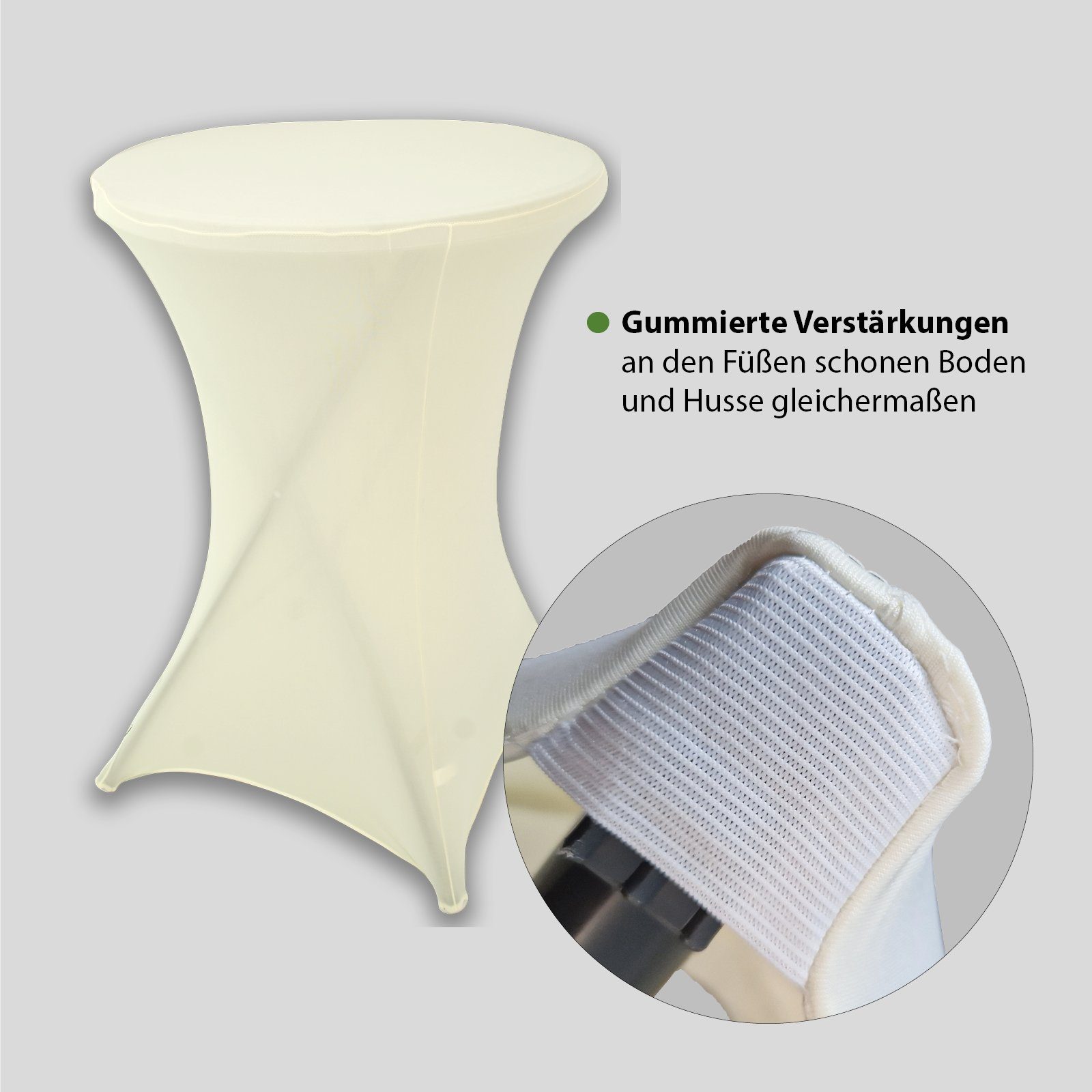 TRUTZHOLM Stehtisch Set Stehtisch klappbar Ø 80 cm & Husse Tischdecke bügelfrei für Gastro (Set aus Stehtisch und Husse)