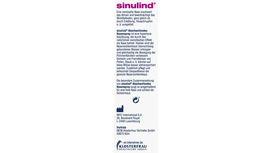 Sinulind abschwellendes Nasenspray 15 ml