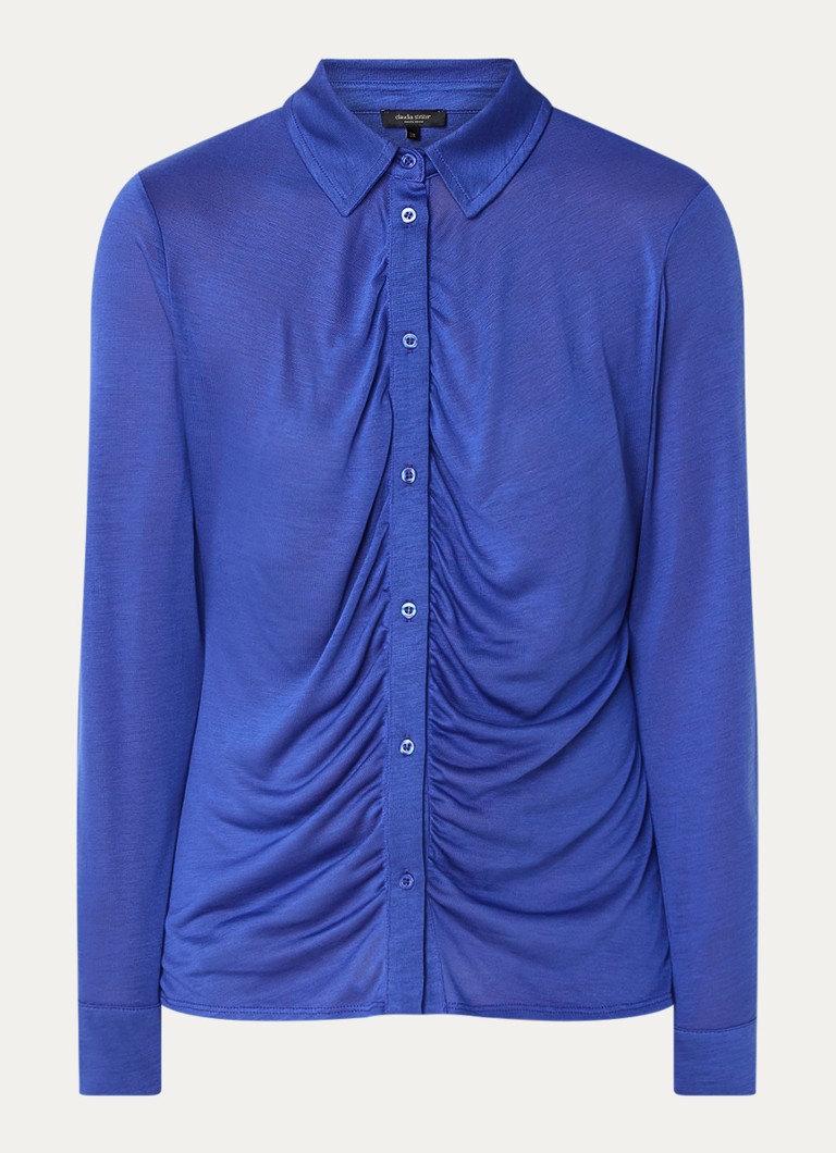 Claudia Sträter  Blouse van lyocell met plooidetail