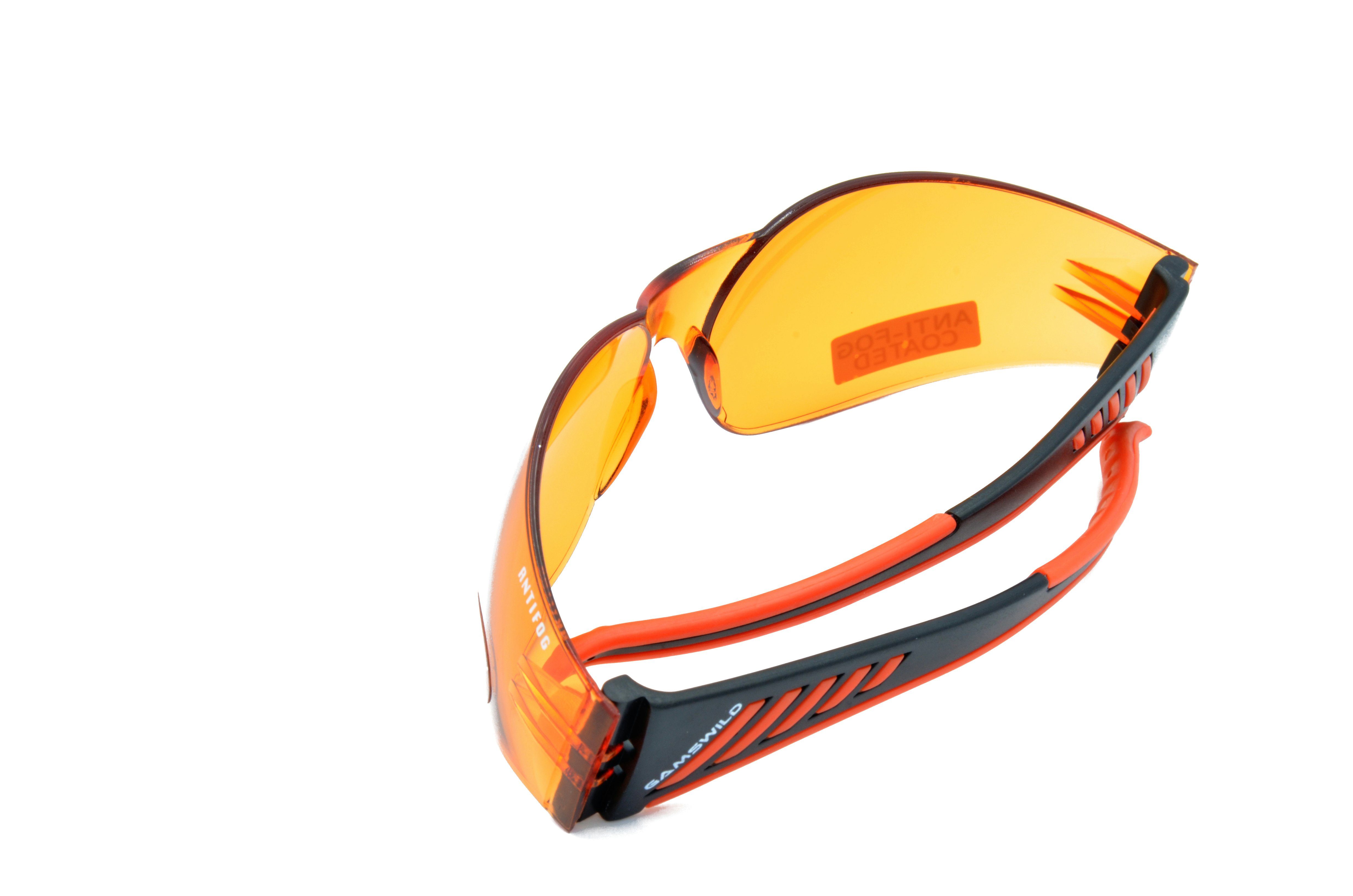 Gamswild Sportbrille WS7122 Sonnenbrille Damen Herren Fahrradbrille Skibrille Unisex, brau, grau, orange, ANTIFOG