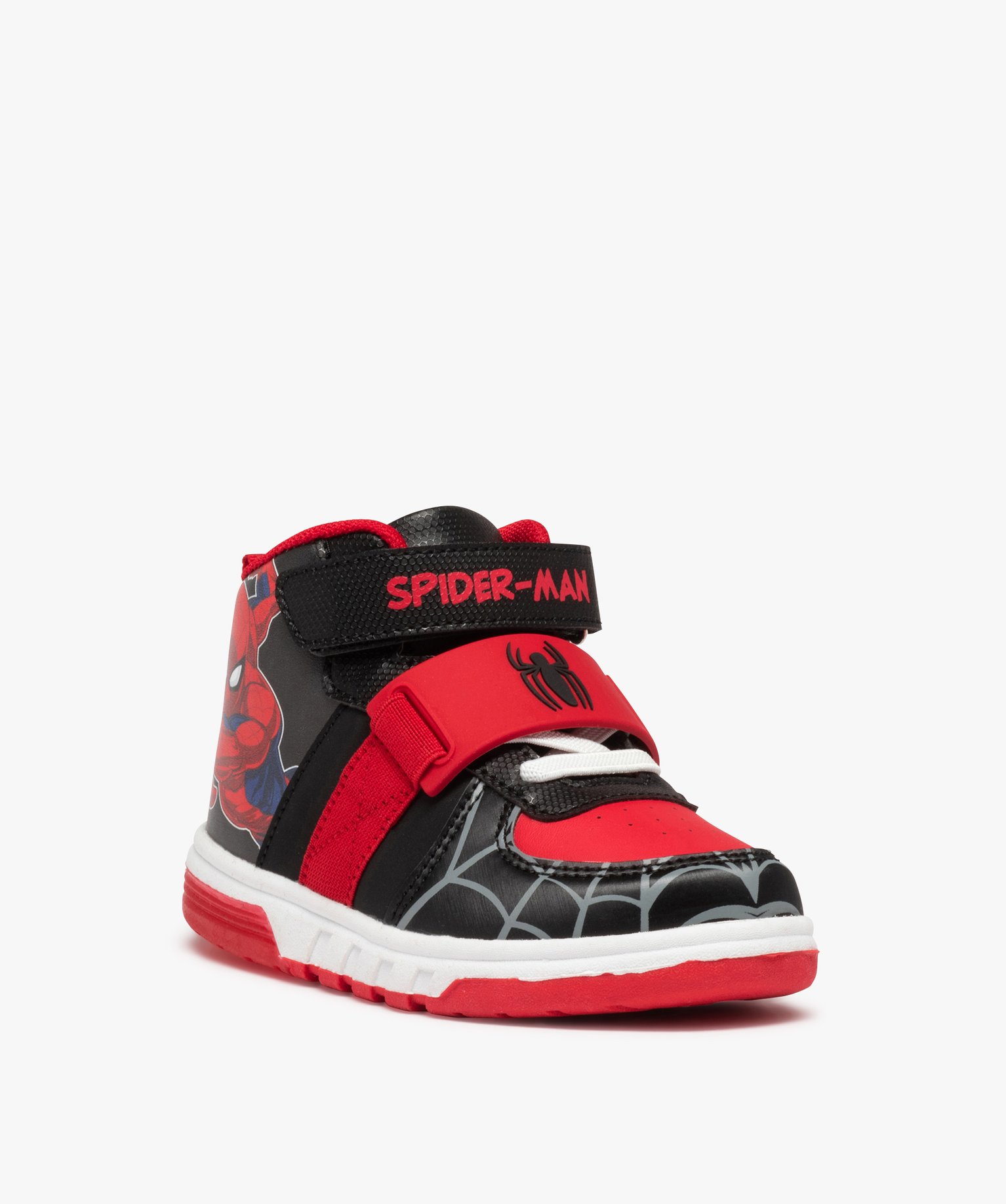Baskets Garçon mid-cut à semelle lumineuse – SpiderMan noir | GEMO