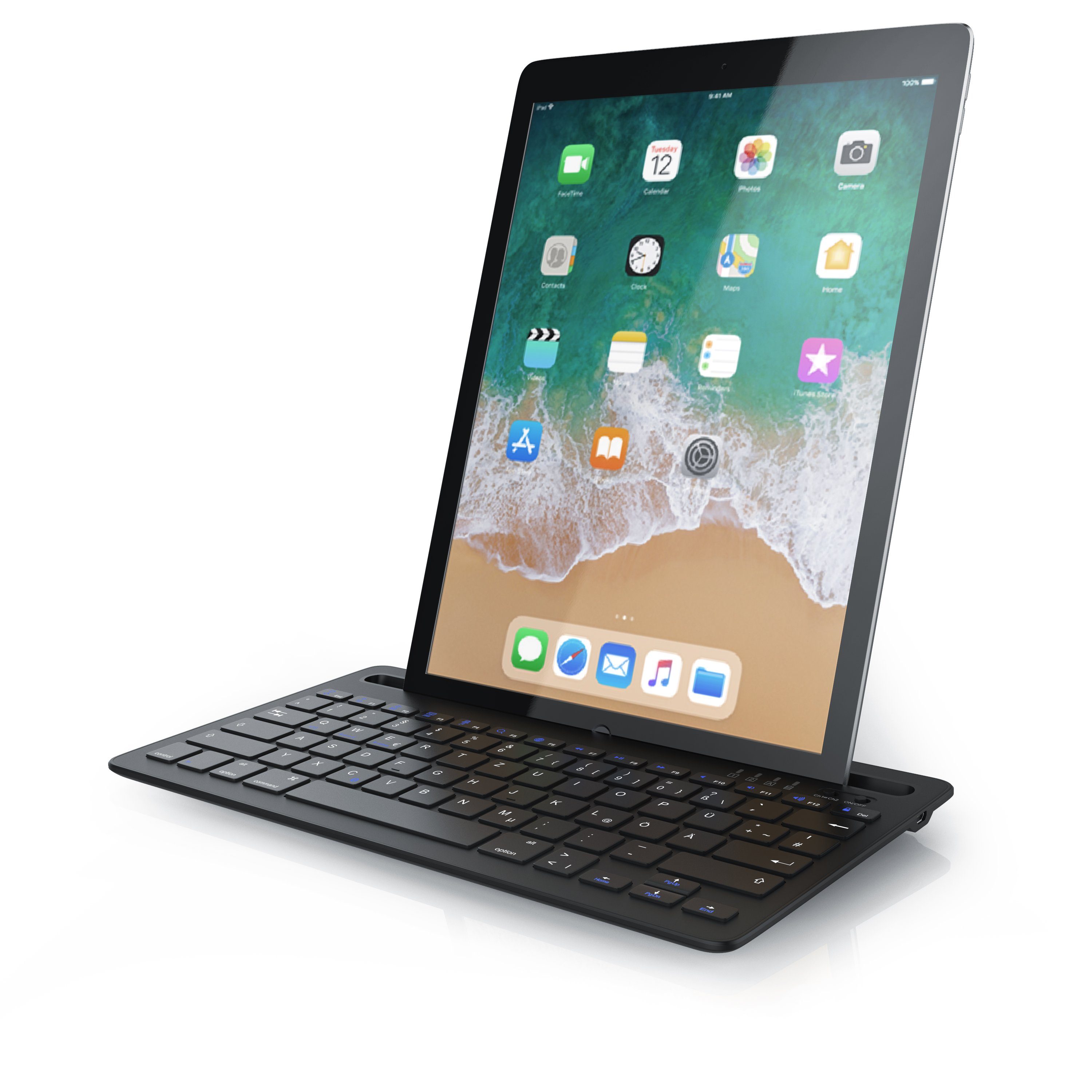 Aplic Tablet-Tastatur (Bluetooth, Tablet Halterung, mit Akku, für iOS, Android, Windows)