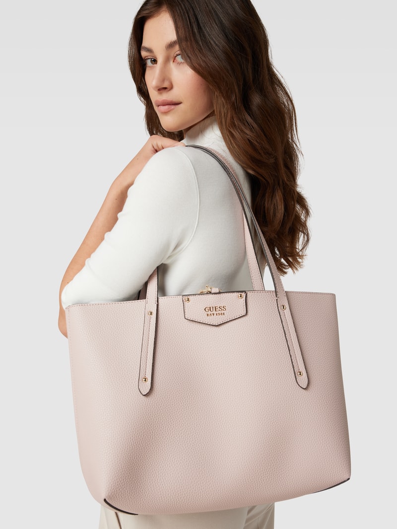 Tote Bag mit Label-Details Modell 'BRENDON' in rosa