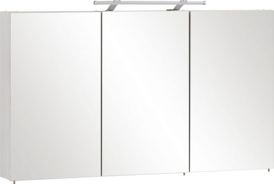 Schildmeyer Spiegelschrank Dorina Breite 120 cm, 3-türig, LED-Beleuchtung, Schalter-/Steckdosenbox