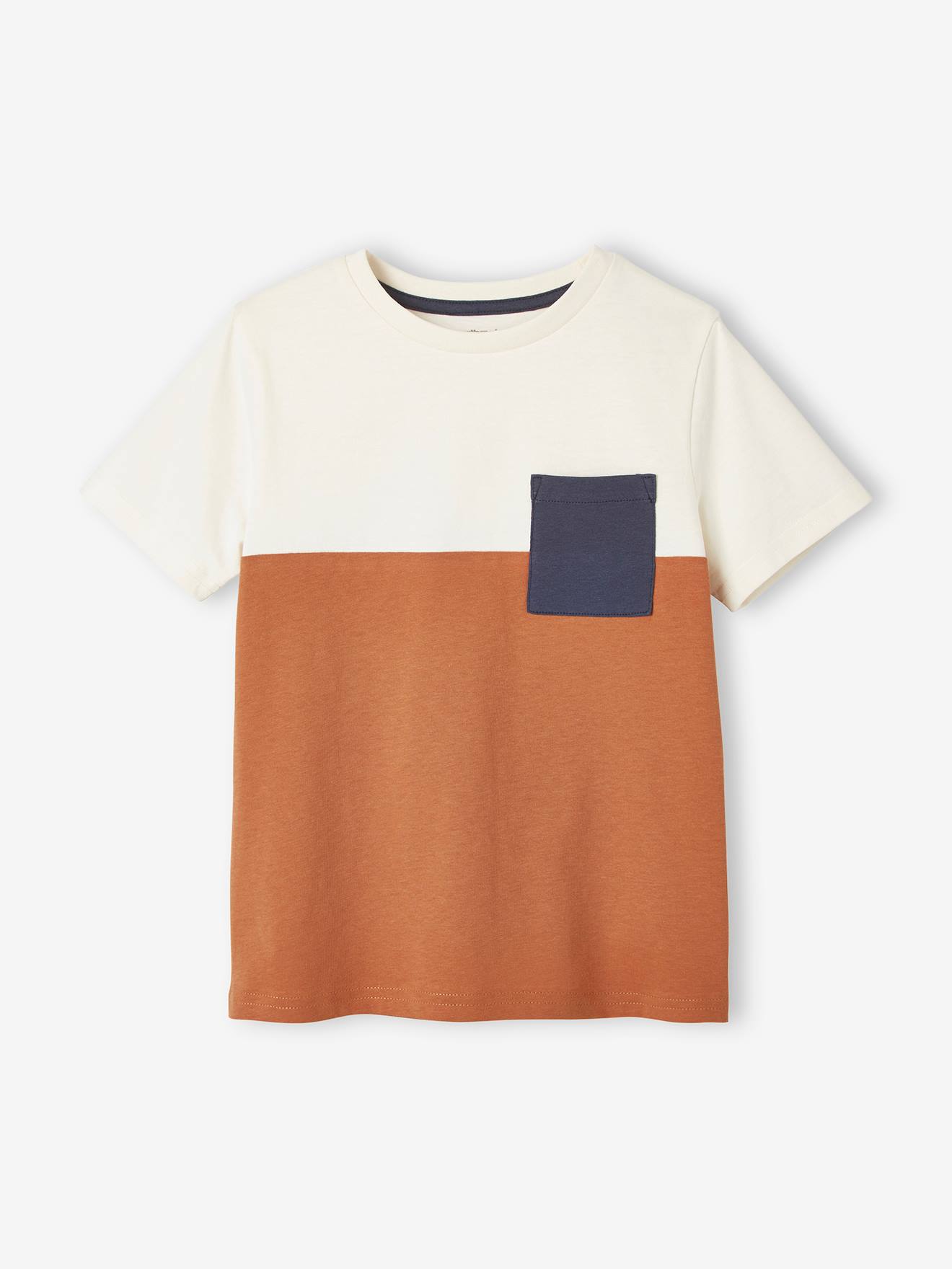 Vertbaudet Jungen T-Shirt, Colorblock Oeko-Tex - azurblau