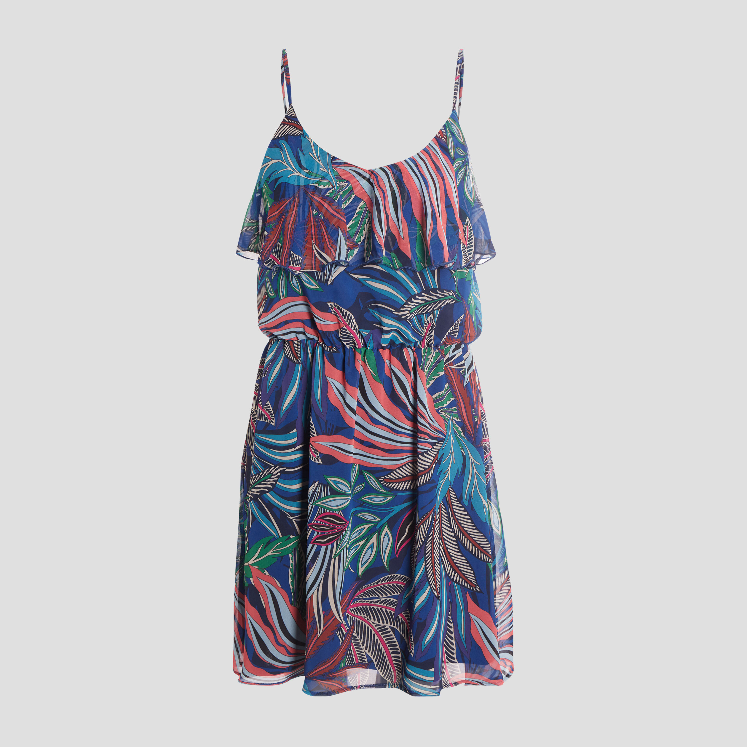 Robe droite fluide à bretelles bleu marine femme | La Halle