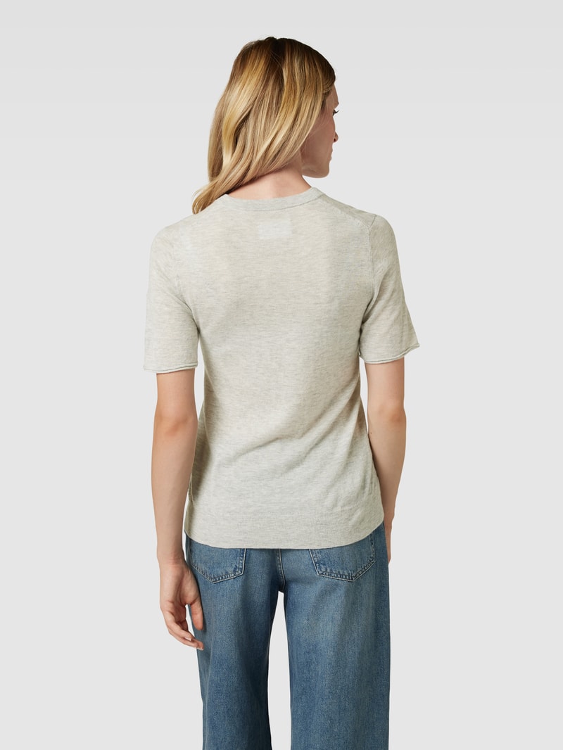 Strickshirt aus Kaschmir Modell 'MON AMOUR' in beige meliert