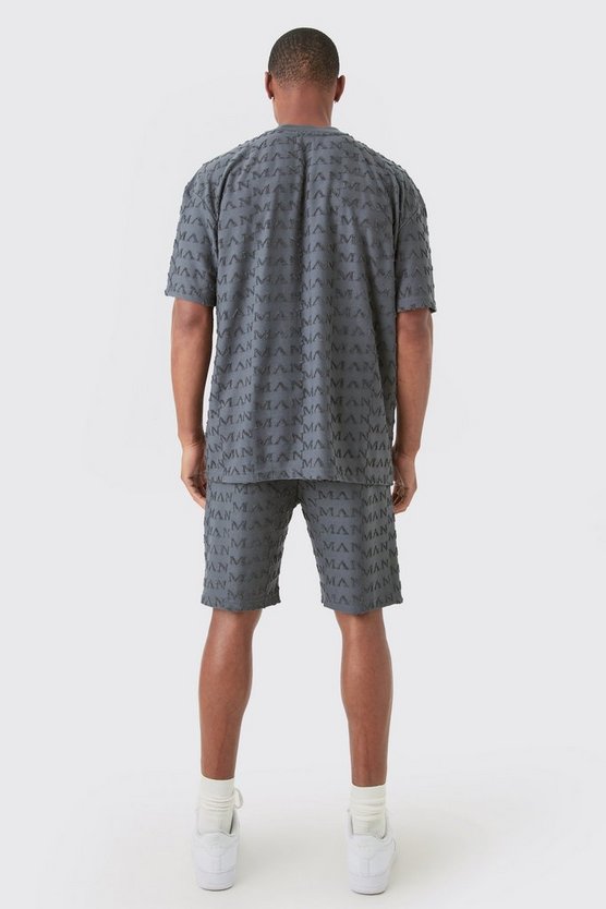 Oversize Man Frottee Jacquard T-Shirt