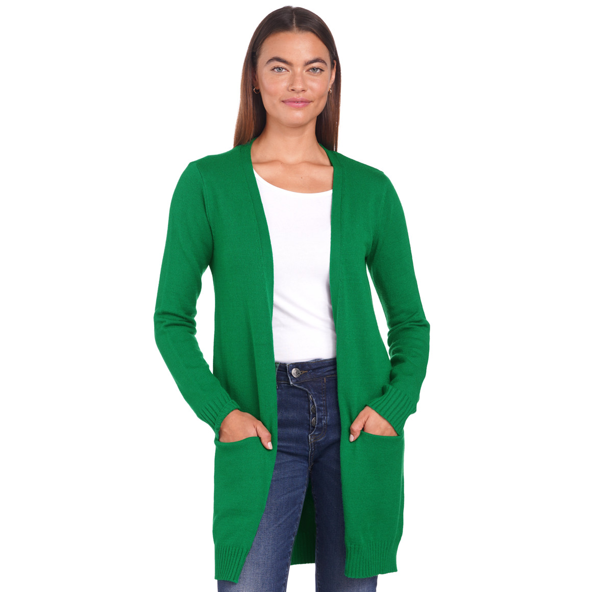 Damen Strickjacke mit zwei Einschubtaschen