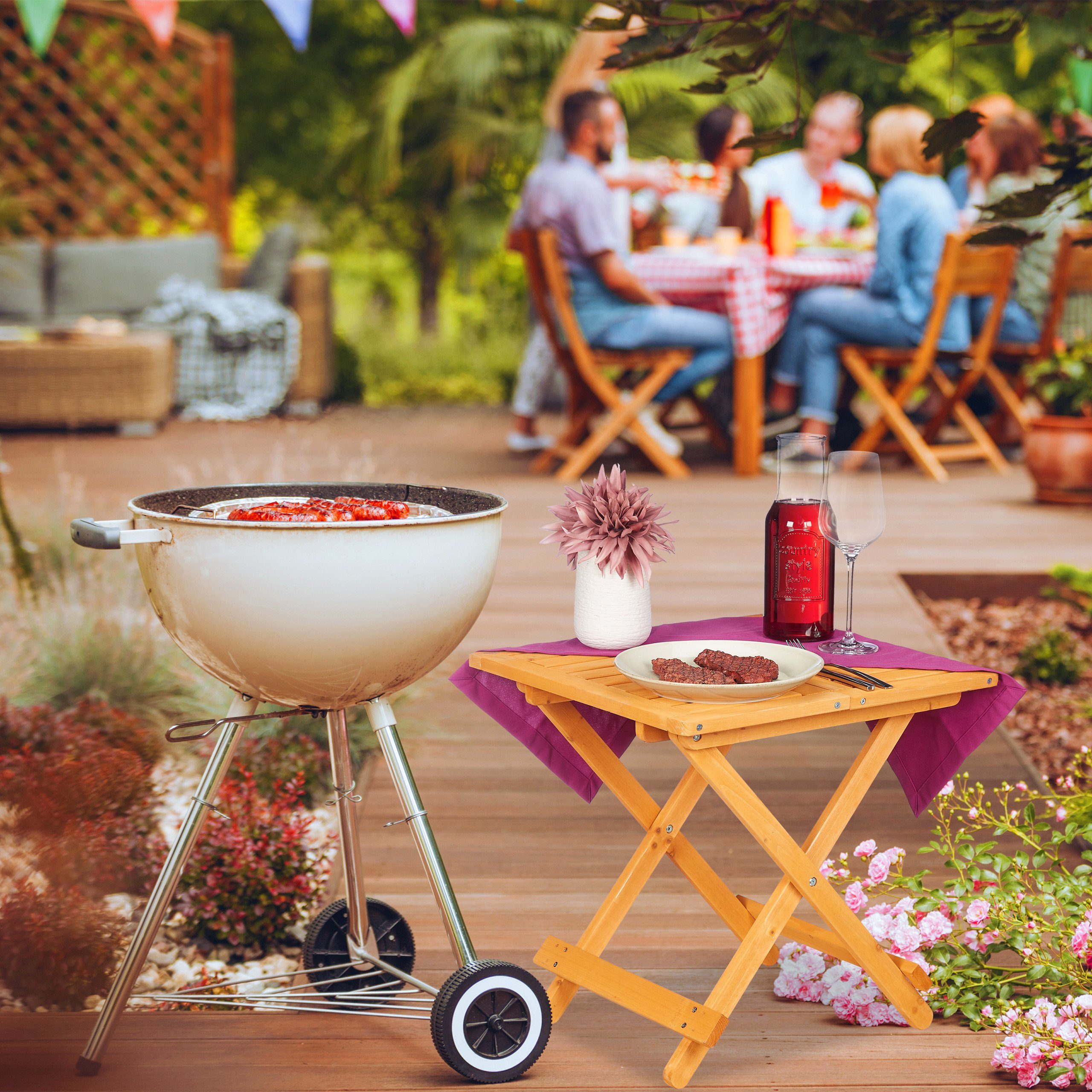 relaxdays Klapptisch Kleiner Klapptisch aus Holz