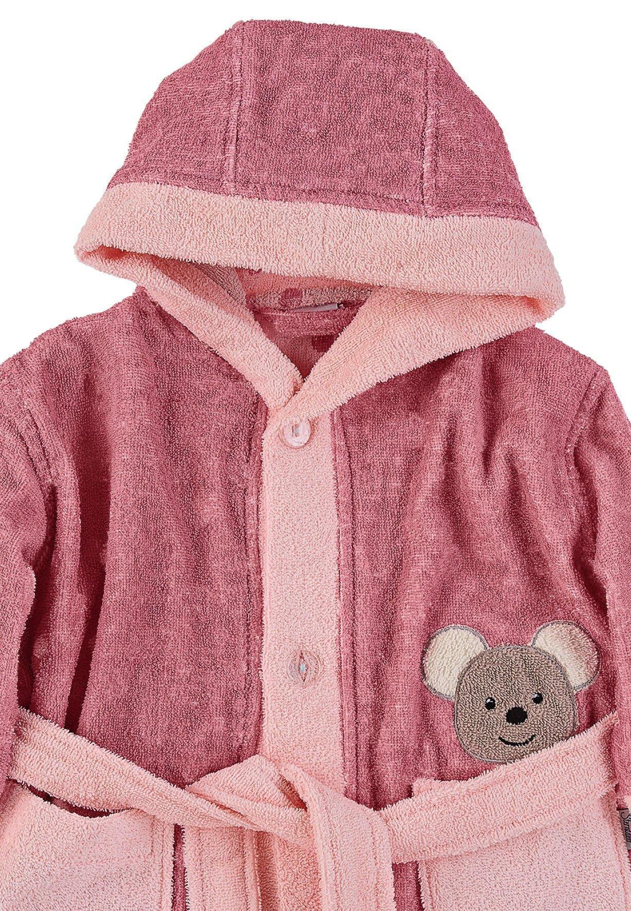 Bademantel Maus Mabel aus Frottee mit Kapuze, Rosa
