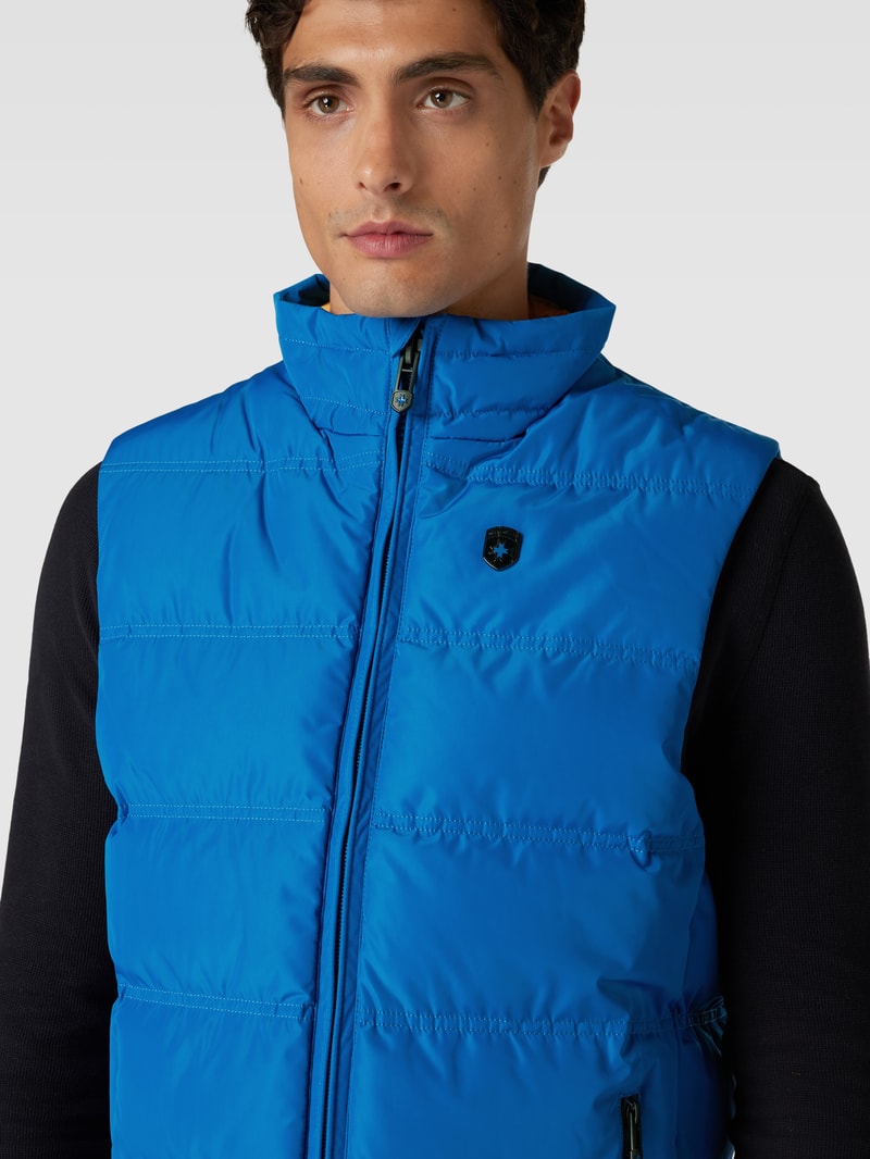 Steppweste mit Label-Applikation Modell 'SNOWDOME' in aqua blau