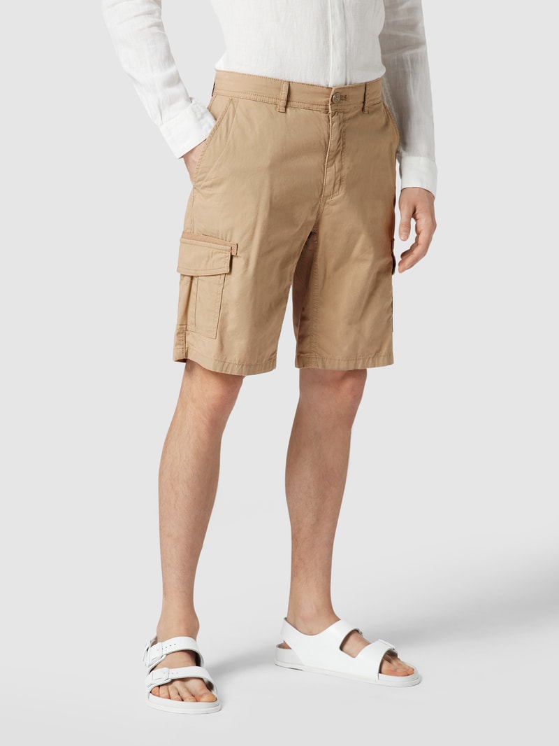 Slim Fit Cargo-Shorts mit Label-Stitching in beige