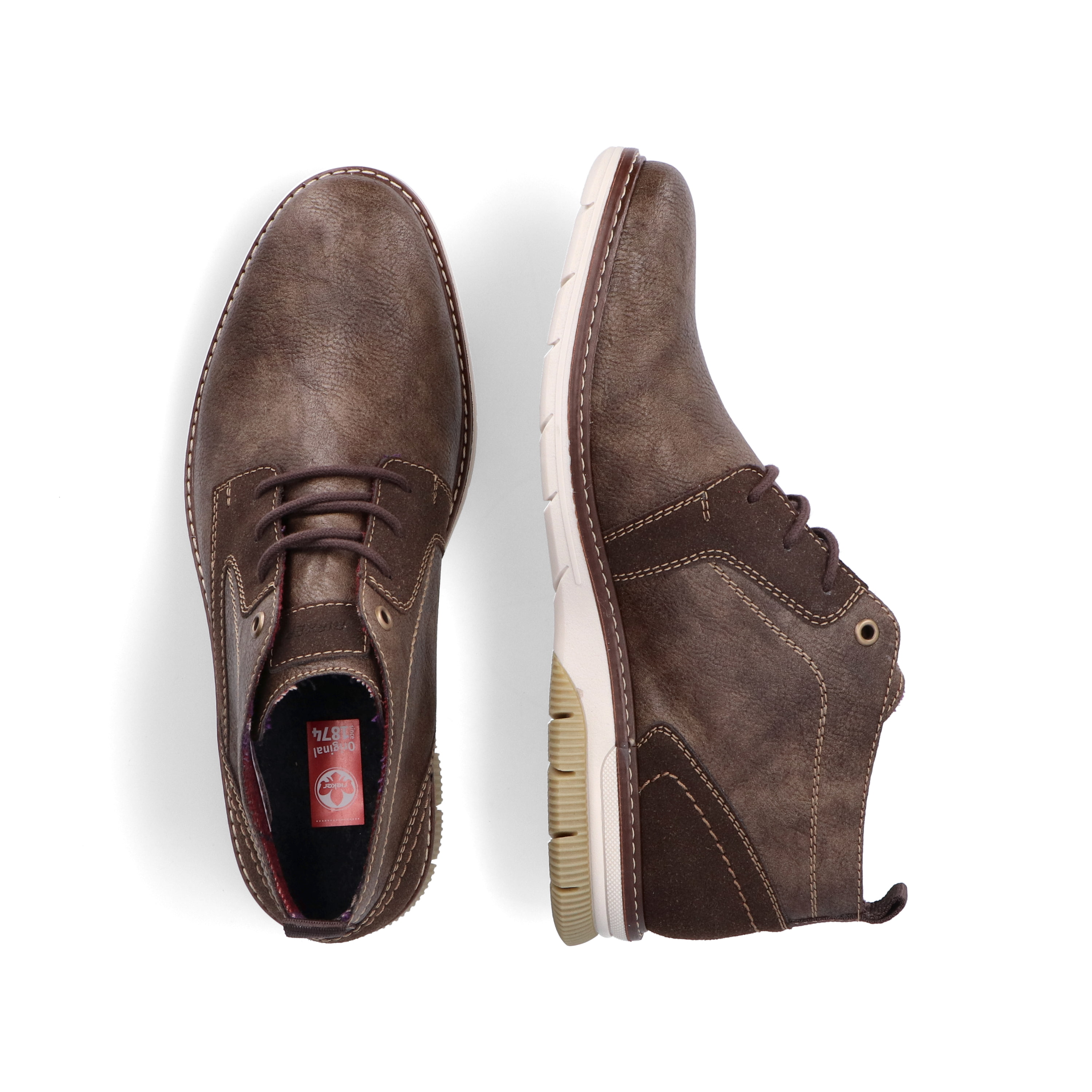 Rieker Herren Schnürschuhe graubraun
