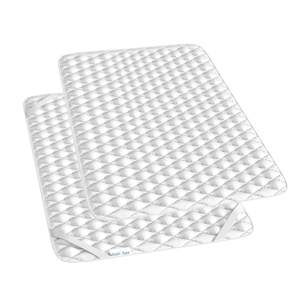 Matratzenschutzbezug Topper Matratzenschoner Auflage 140x200 weiß Baumwolle VitaliSpa®