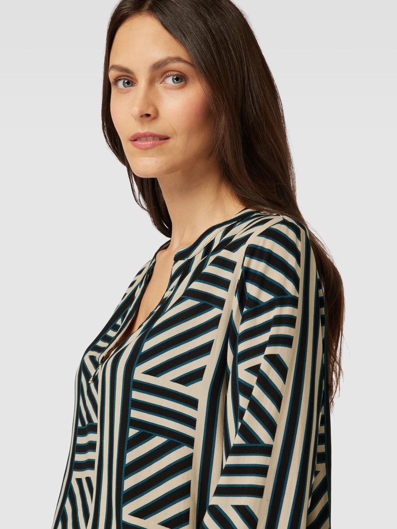 Bluse aus Viskose mit Allover-Muster Modell 'kenny' in schwarz