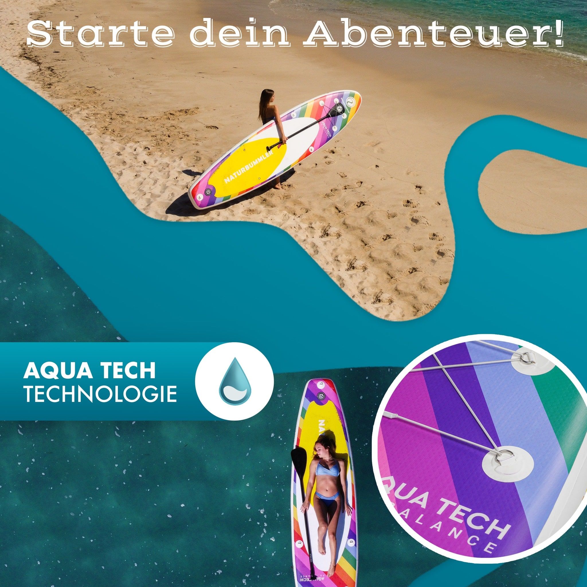 Naturbummler 330 cm Rainbow SUP Board