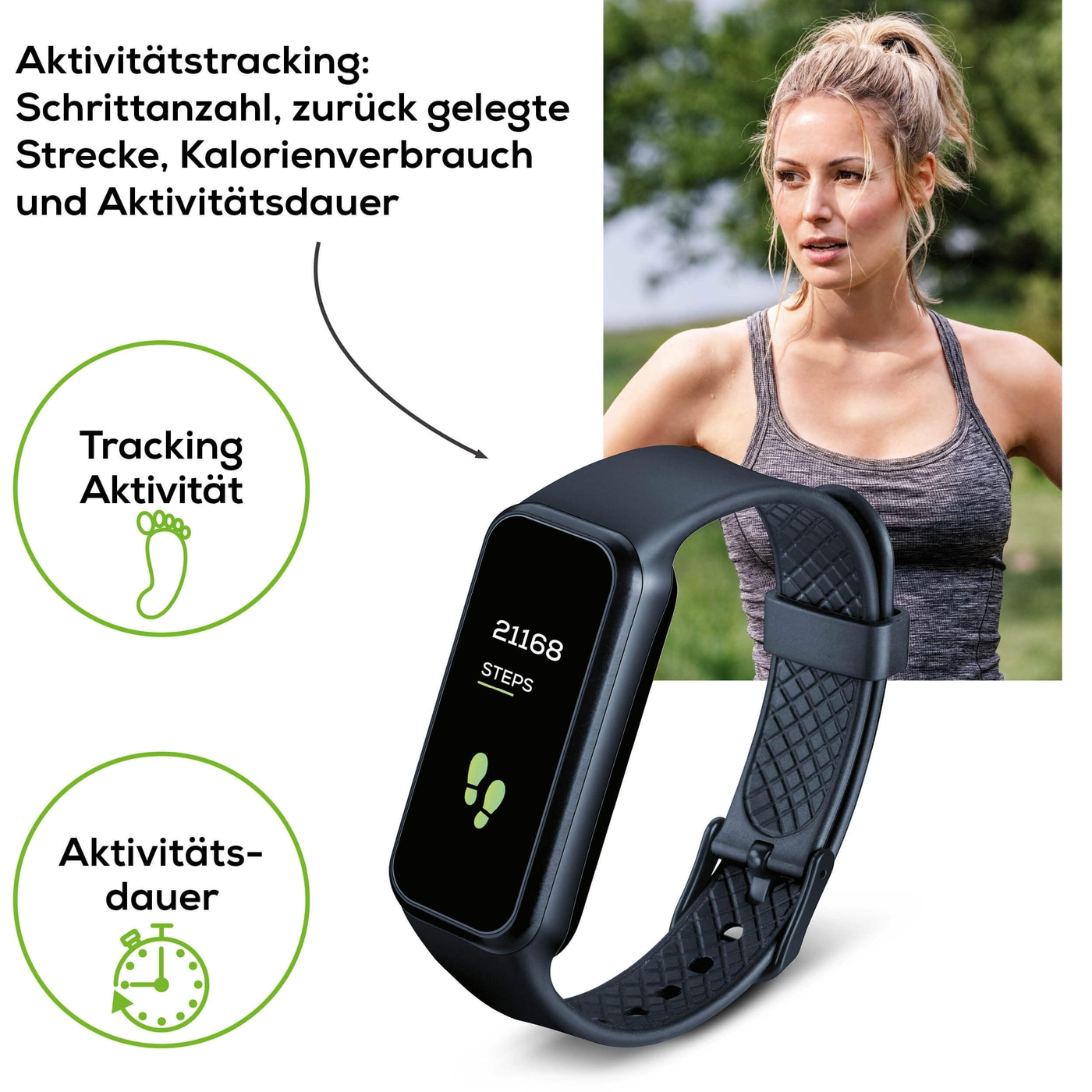 Beurer Aktivitätssensor AS 99 Pulse Bluetooth®-Tracking Fitnessuhr mit Nachrichtenfunktion, Pulsmessung & Kamera-Fernauslöser