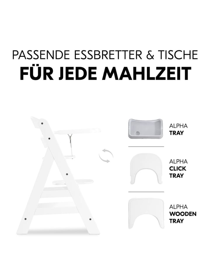 Hauck Hochstuhl Alpha Plus White im Sparset - inkl. in weiss günstig kaufen onesize