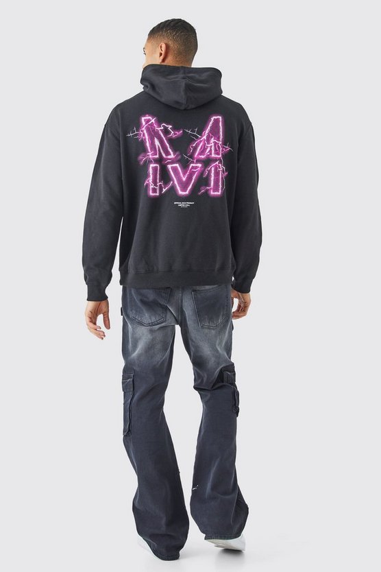 Oversize Hoodie mit M Print