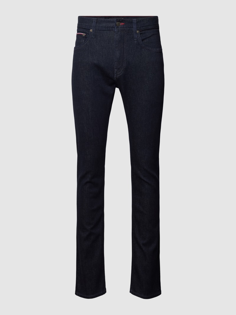 Slim Fit Jeans mit Label-Detail Modell 'BLEECKER' in dunkelblau