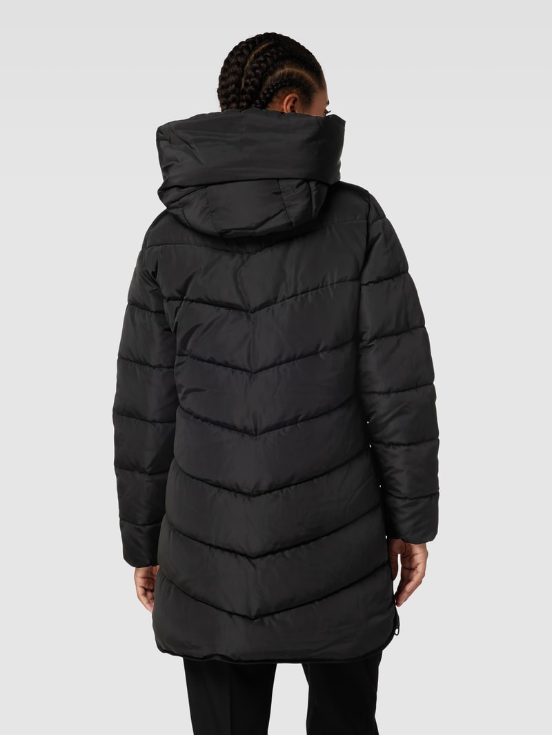 Steppmantel mit Kapuze in schwarz