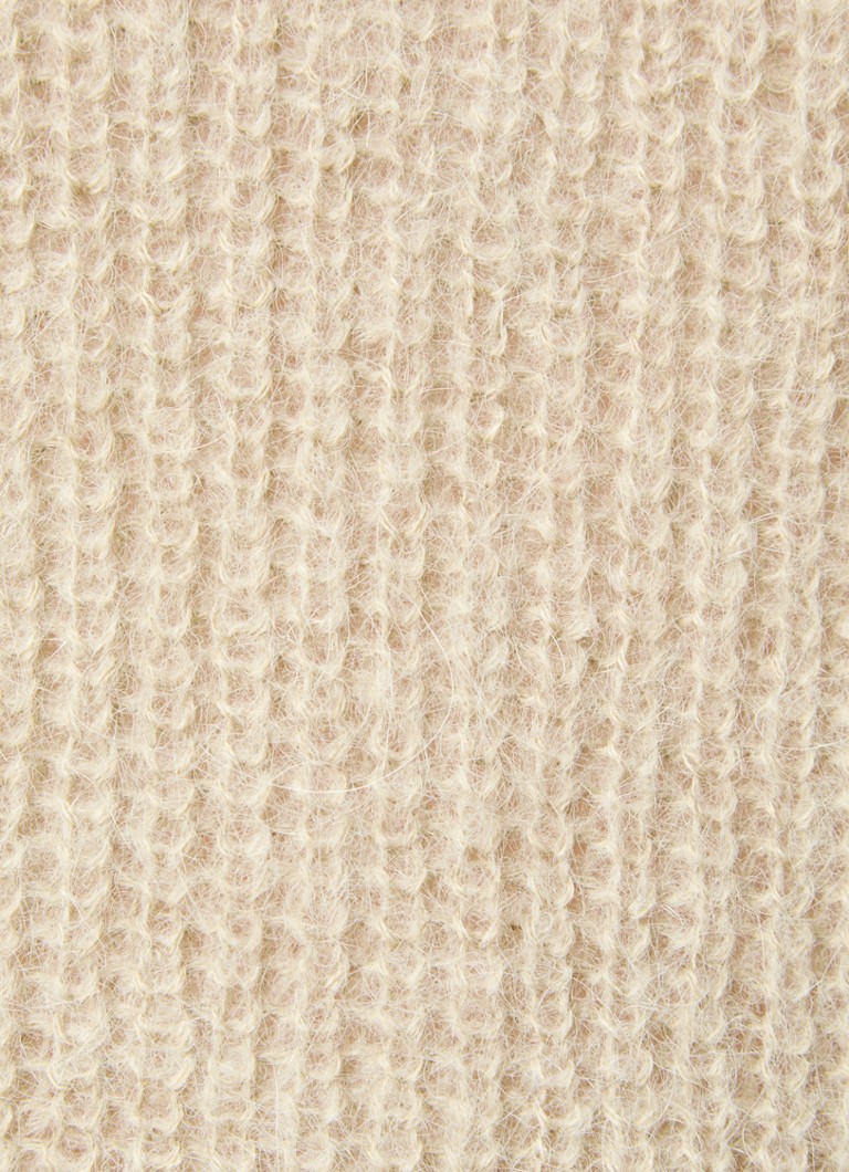 Pulover gros Dante 6 Bruni, confecționat dintr-un amestec de lână alpaca și decorat cu nasturi.