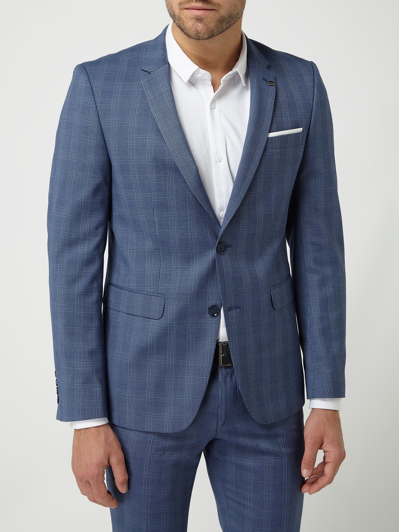 Extra Slim Fit 2-Knopf-Sakko mit Stretch-Anteil Modell 'Nate' in royalblau