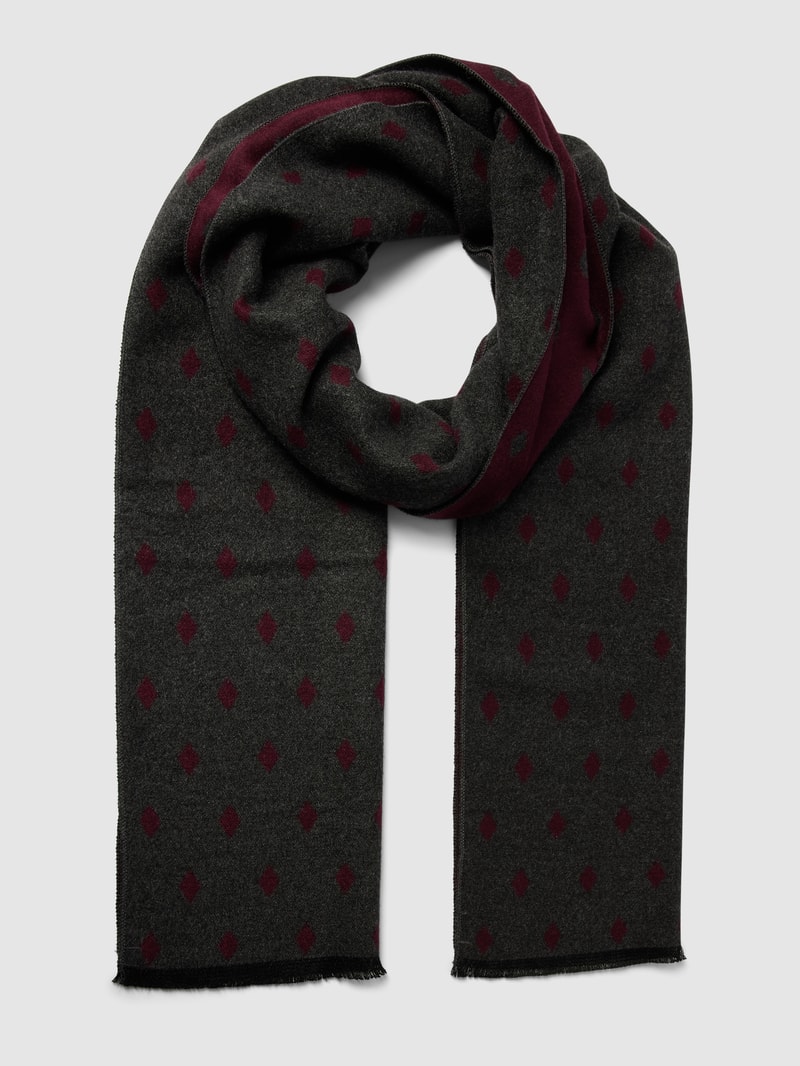 Schal mit Allover-Muster in bordeaux rot