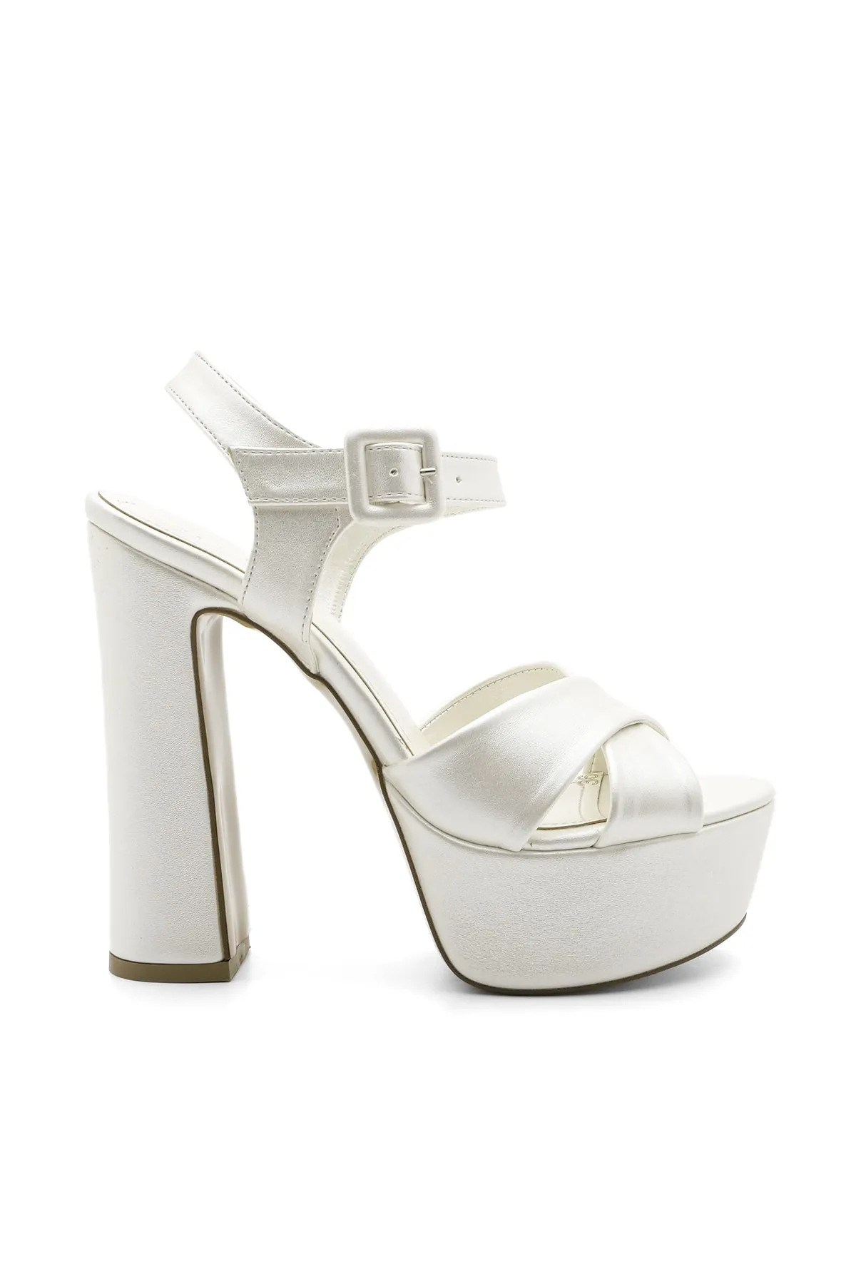 Marjin  Damen Plateauschuhe mit Absatz Abendschuhe Hochzeitsschuhe Barve Perlmutt