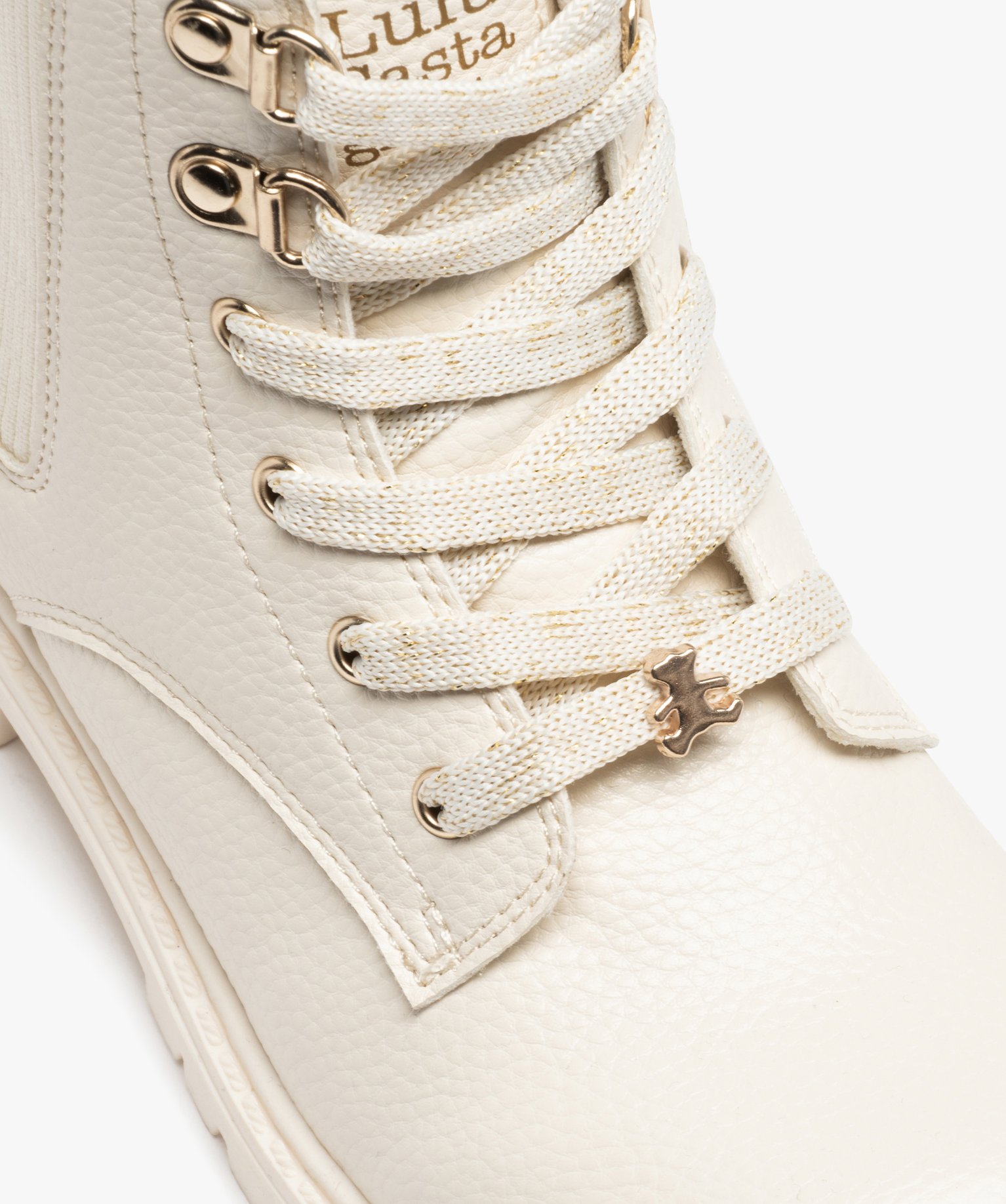 Boots à lacets et semelle crantée fille - LuluCastagnette ... blanc | GEMO