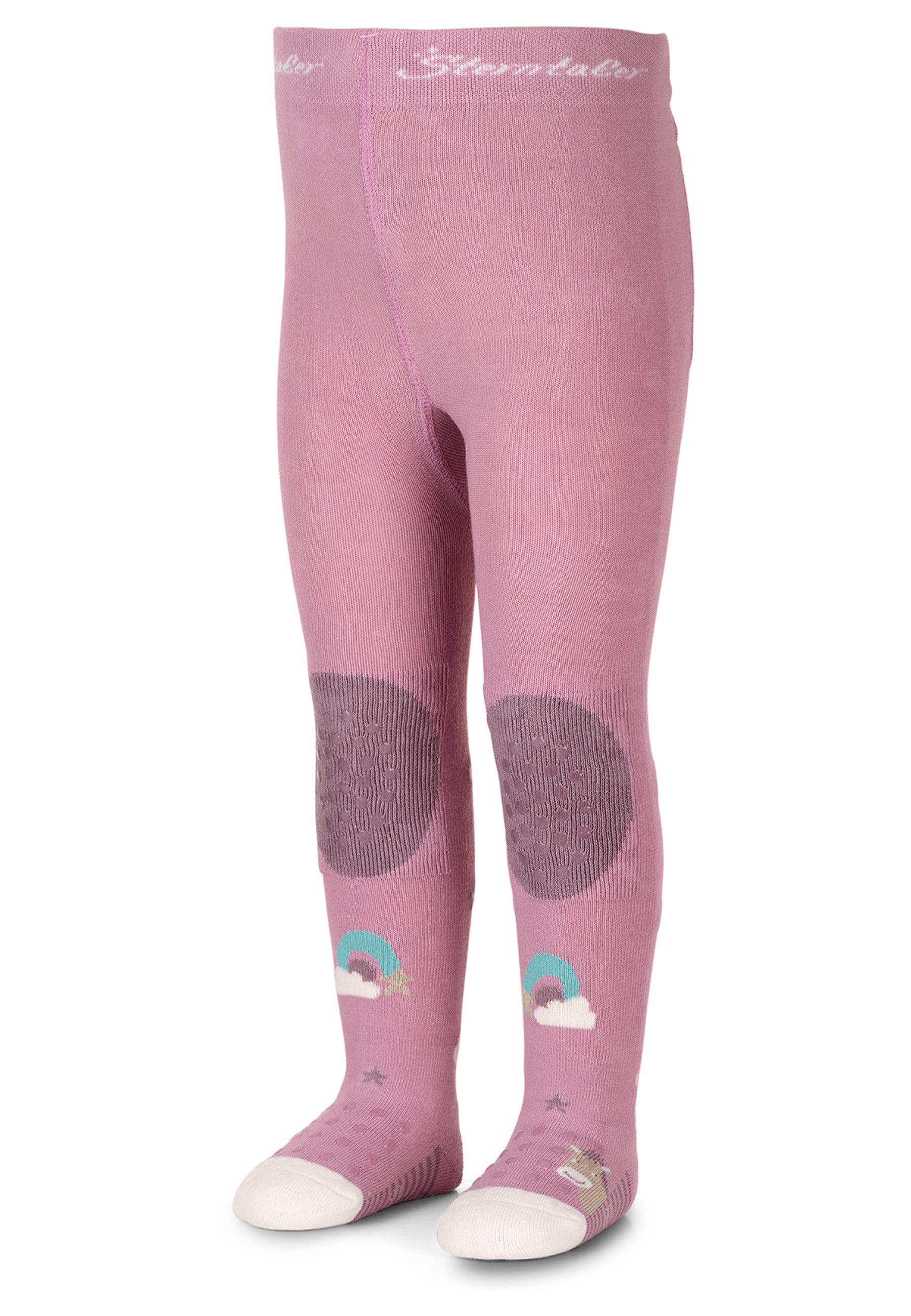 Krabbelstrumpfhose Pauline mit Po-Motiv in Flieder