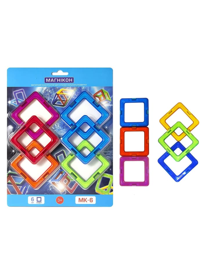 MAGNIKON Magnetische Bausteine, 6 Stk. Quadrate, Ersatzteile, kleines Set -ab 3 Jahren günstig kaufen onesize