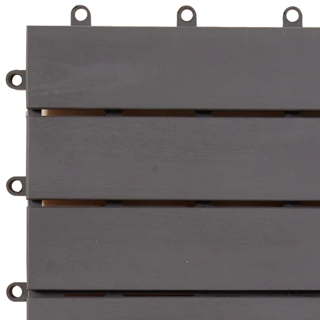 Teppichboden Terrassenfliesen 10 Stk. Grau 30 x 30 cm Massivholz Akazie, vidaXL, Höhe: 240 mm