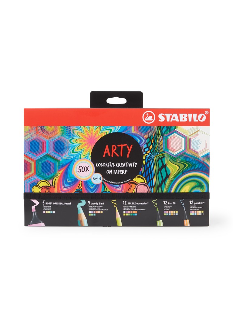 Set de desen Stabilo Arty Creative Pastel, 50 de piese