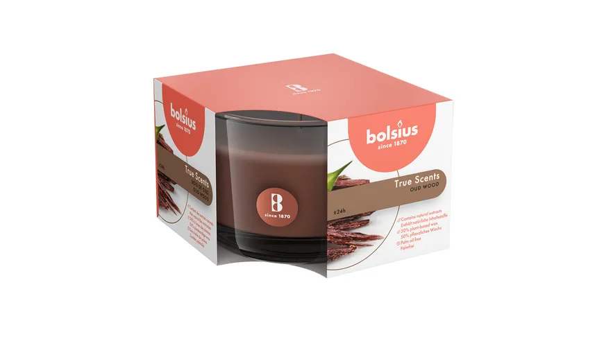 bolsius Duftglas medium True Scents Oud Wood Oud Wood