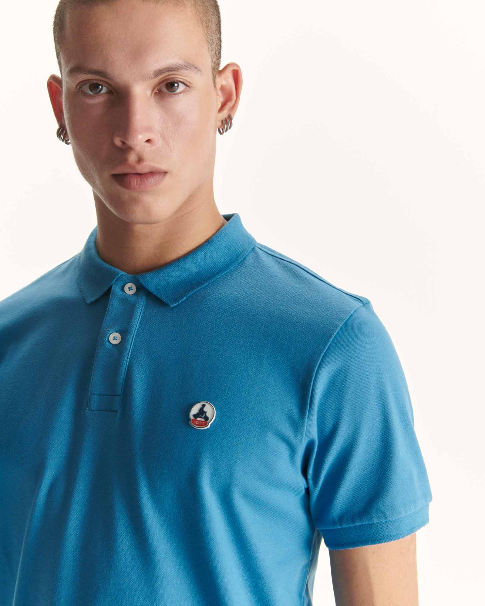 Polo en coton biologique Bleu denim Marbella