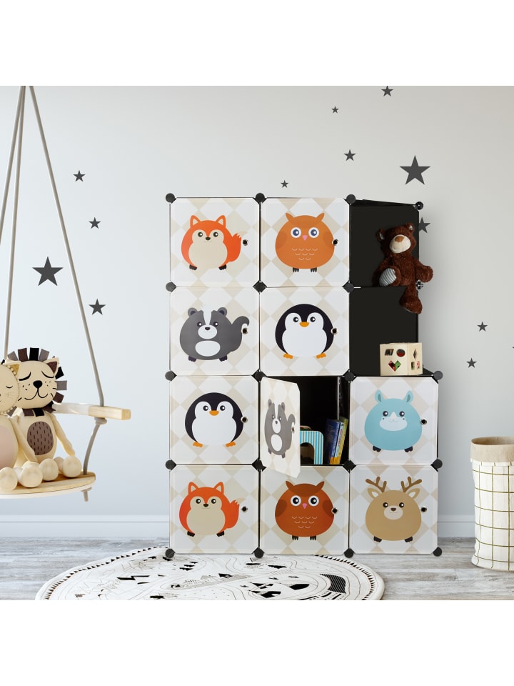 relaxdays Steckregal Kinderzimmer in Bunt - (B)110,5 x (H)145 x (T)46,5 cm günstig kaufen onesize