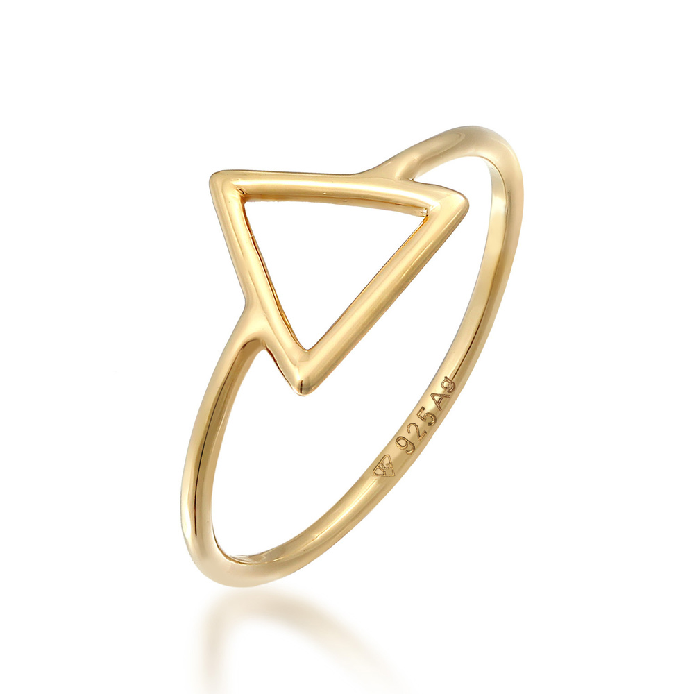 Elli Elli Bague Femmes Triangle Géo Tendance Filigrane en Argent Sterling 925 Bague
