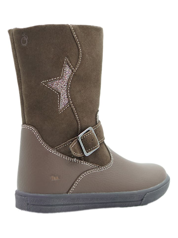 lamino Leder-Boots in Khaki günstig kaufen