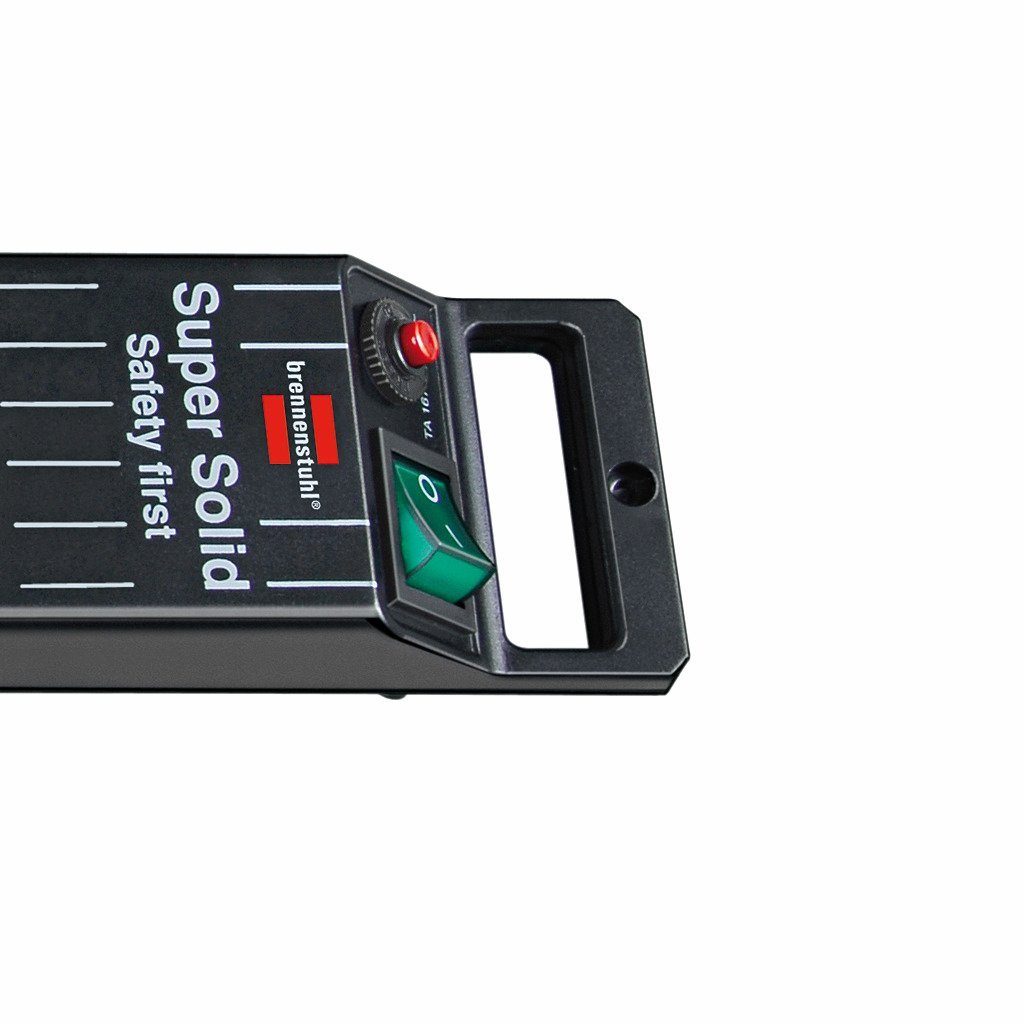 Brennenstuhl Super-Solid Steckdosenleiste 8-fach (Kabellänge 2,5 m), mit Schalter