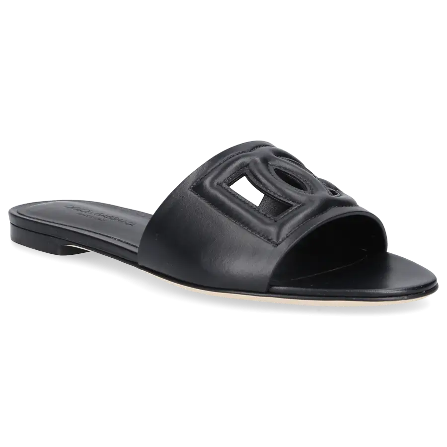 Dolce & Gabbana - Pantoletten BIANCA Kalbsleder - schwarz